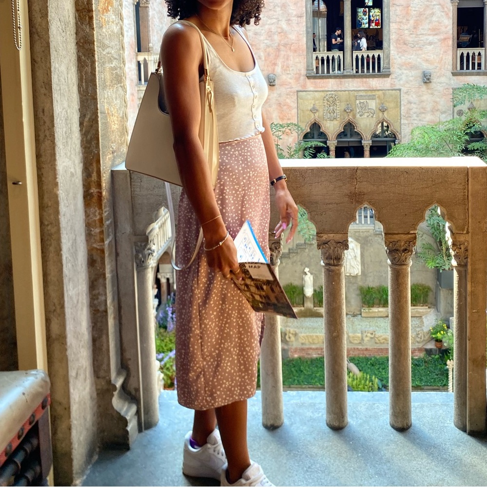 Abercrombie silk midi skirt